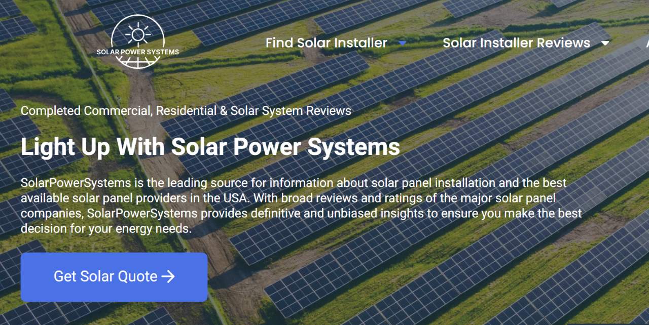 Solar Power Systems Launches "Locate Your Nearest Solar Installer