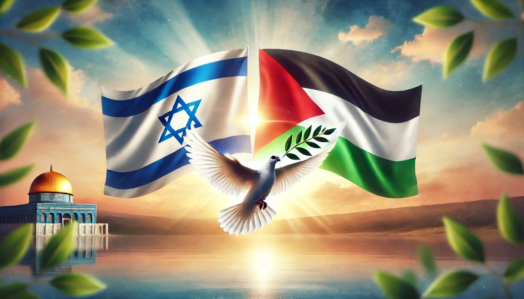 peace featuring the Israeli and Palestinian flags