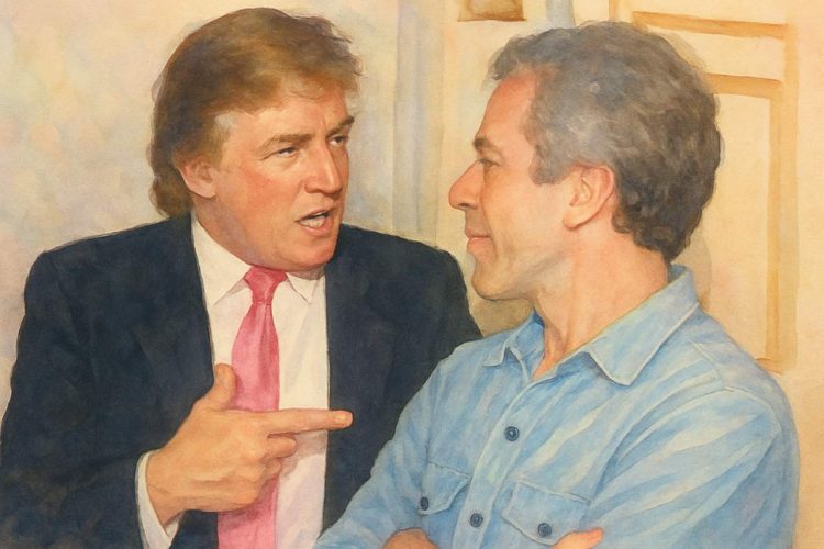 epstein trump watercolor