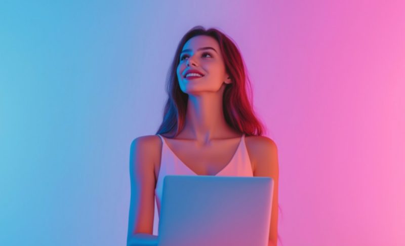 girl with laptop