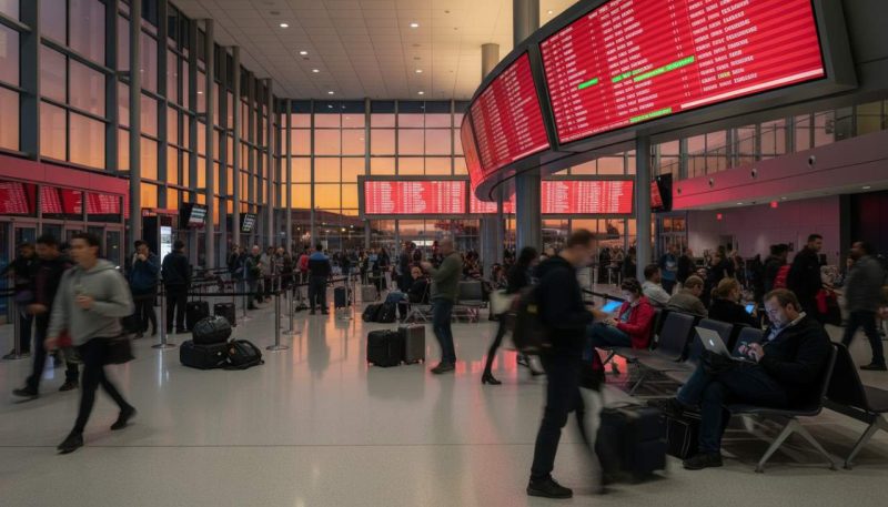 chaos airports to reduce flights