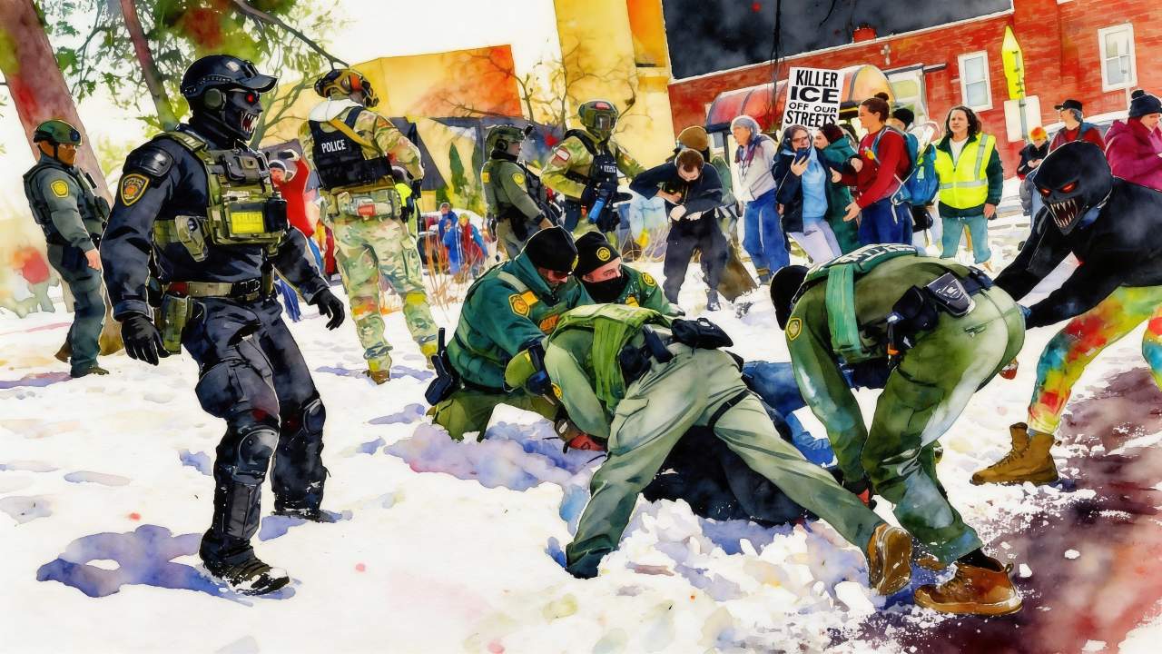 ICE AGENTS PAINTING