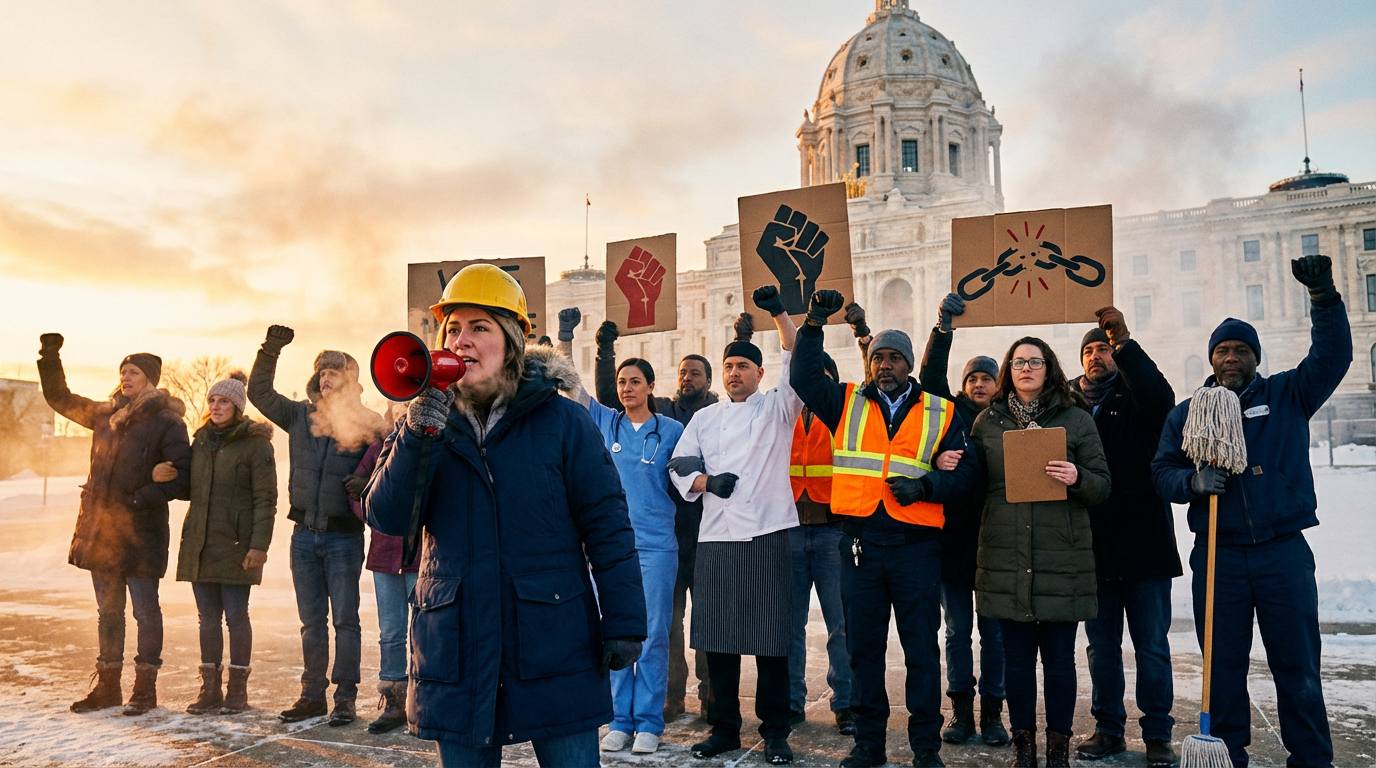 Minnesota General Strike Friday ICE OUT Movement Unites Labor Unions and Businesses in Historic Shutdown