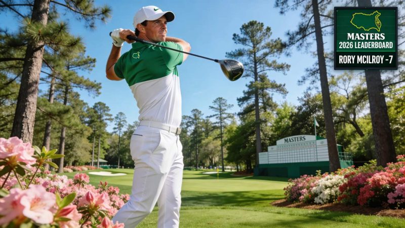 Masters 2026 Leaderboard Rory McIlroy Fires 67 Shares Lead in Title Defense at Augusta