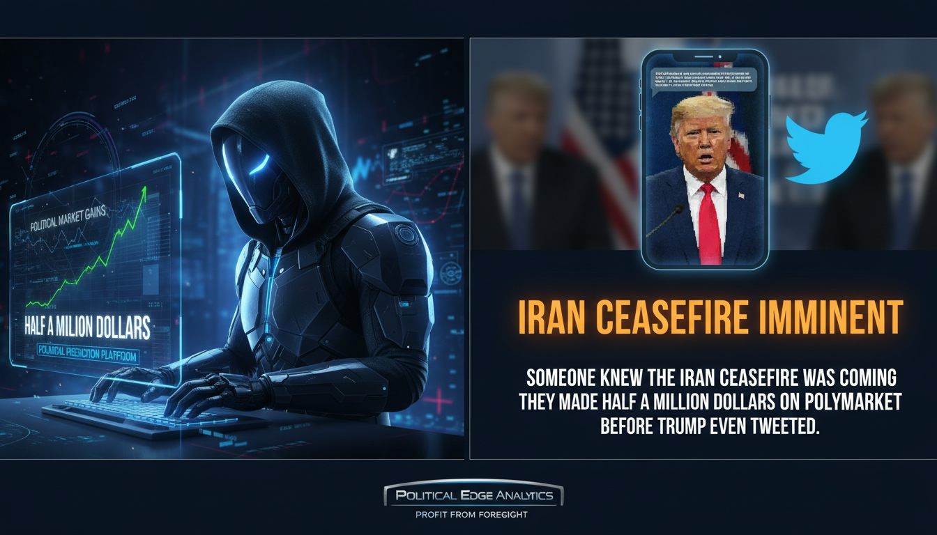 Someone Knew the Iran Ceasefire Was Coming. They Made Half a Million Dollars on Polymarket Before Trump Even Tweeted