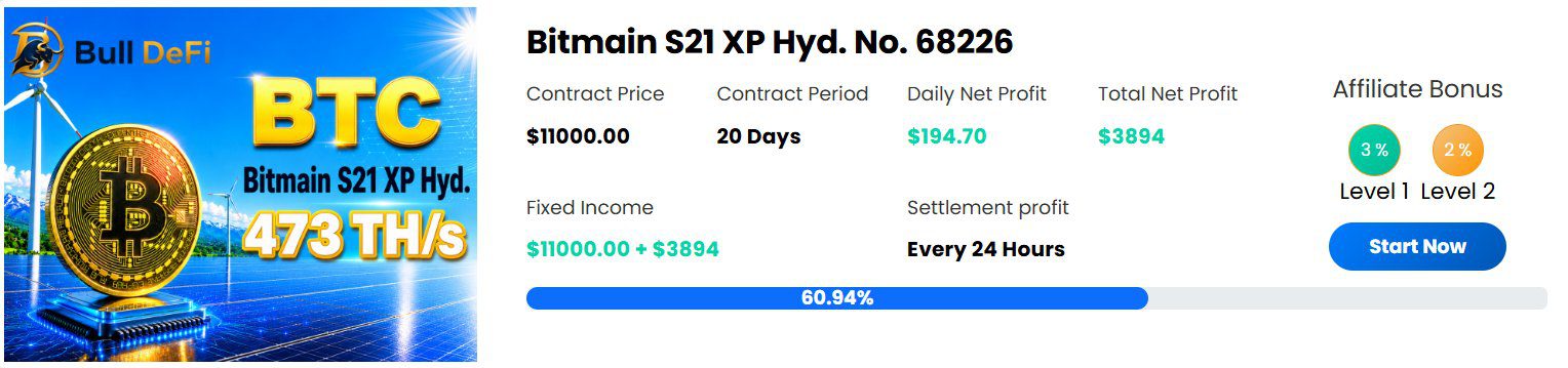 Bull DeFi yield contract example