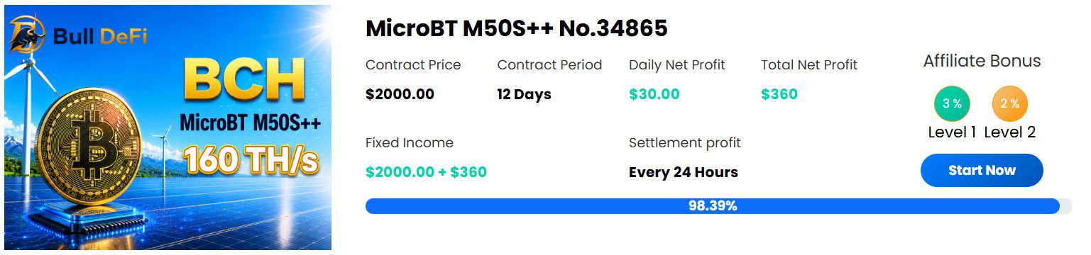 Bull DeFi yield contract example