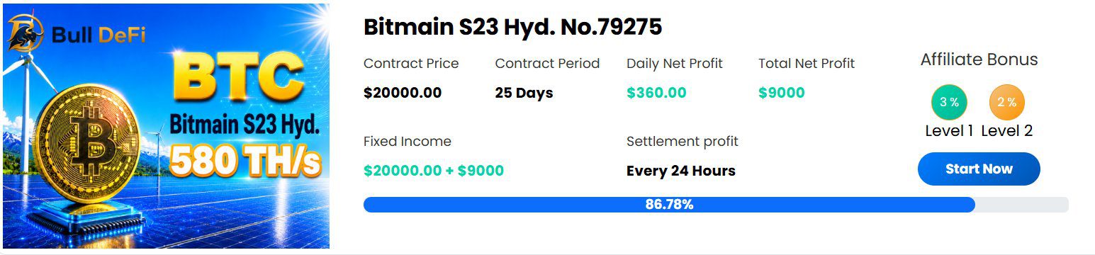Bull DeFi mining contract reference card