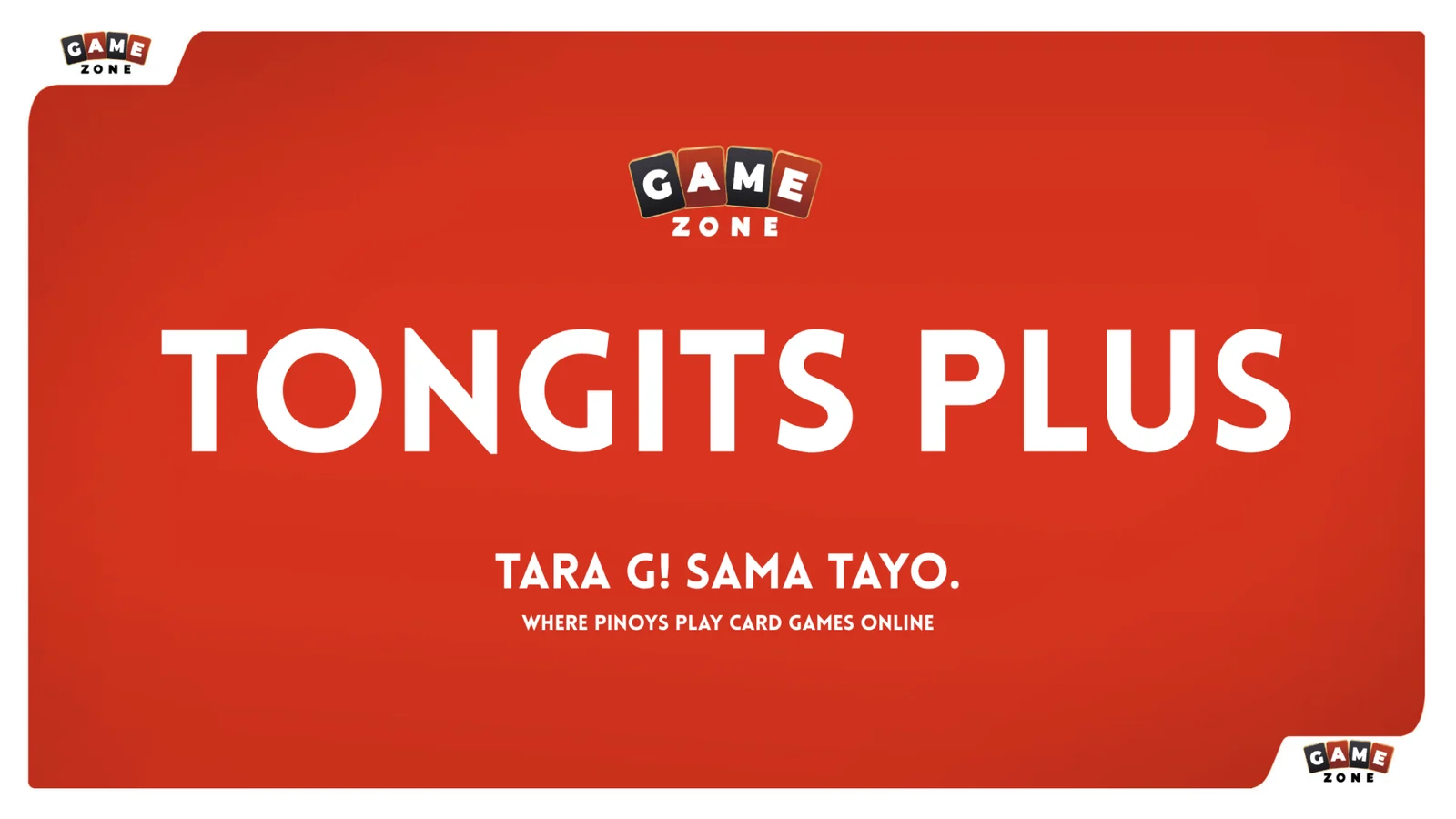 Tongits Plus banner from GameZone, with the tagline Where Pinoys play card games online